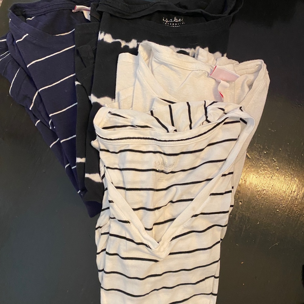 Isabel Maternity short sleeve side shirred maternity shirts